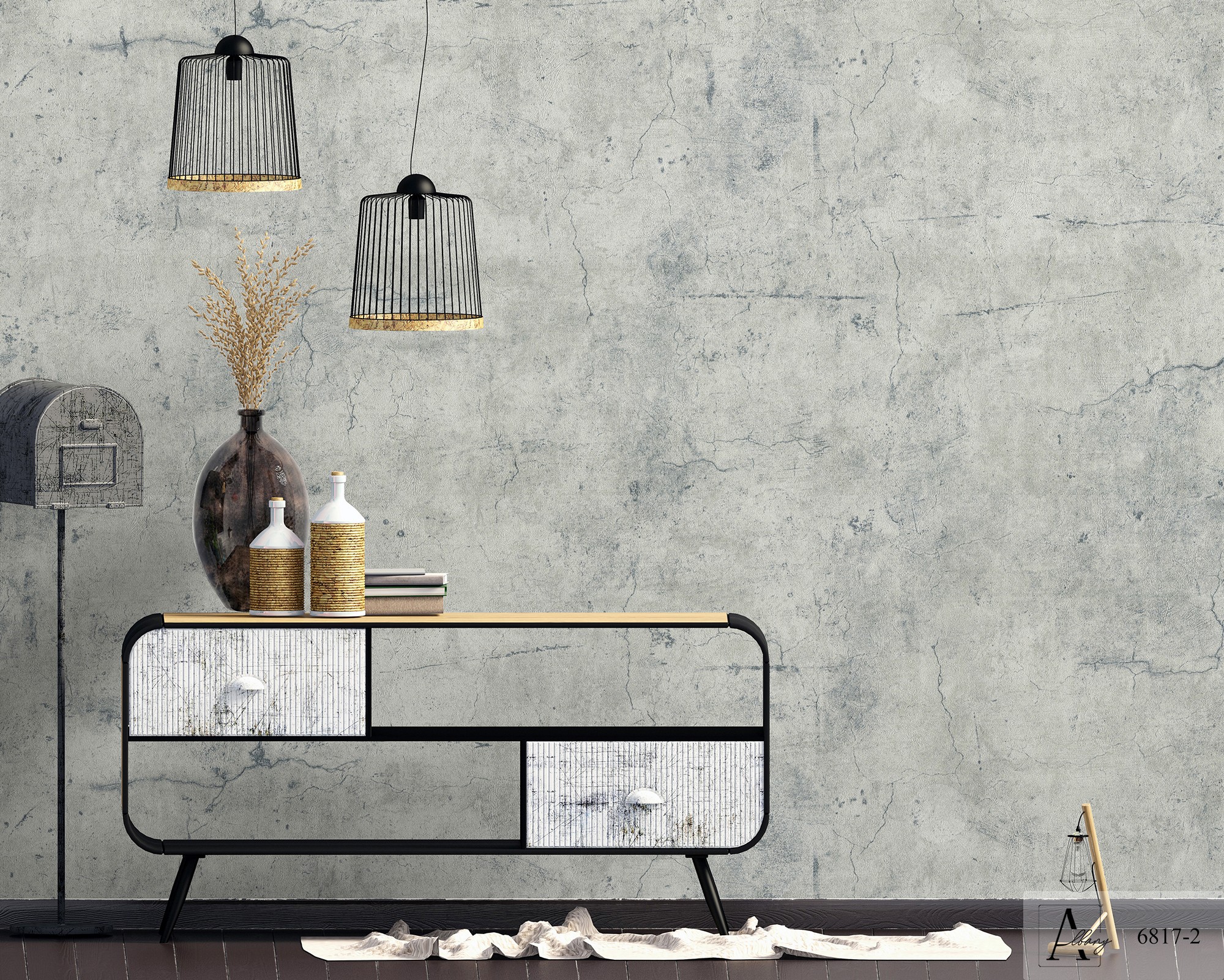 Giấy dán tường giả bê tông Albany 6817-2 